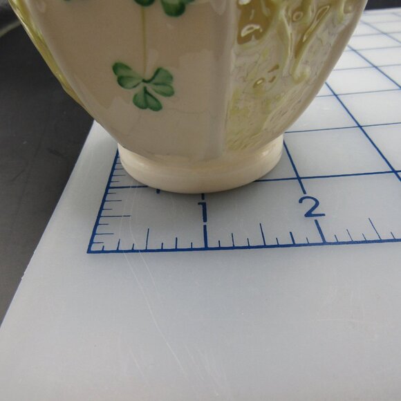 Belleek 6" Yellow Panel Shamrock Vase - Picture 7 of 9